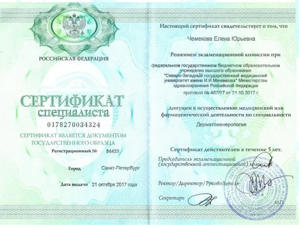 Чемекова Елена Юрьевна