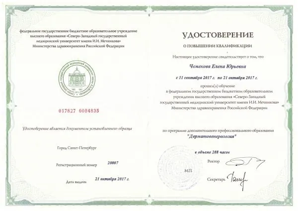 Чемекова Елена Юрьевна