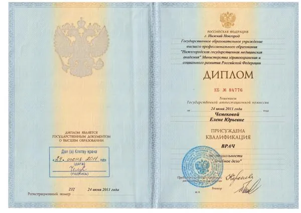 Чемекова Елена Юрьевна